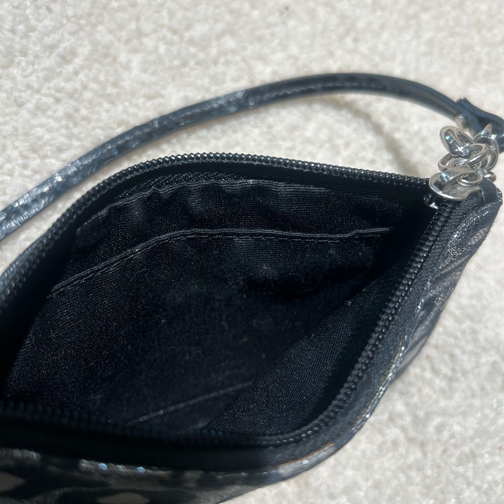 Coach Madison Ocelot Black/Silver Metallic Leopard Animal Print Wristlet - Picture 3 of 3